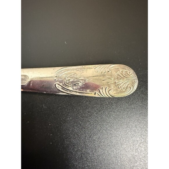 Vintage Silver Plated Serving Spoon And Salad Fork Set Made In Italy 9” Long - Picture 4 of 6